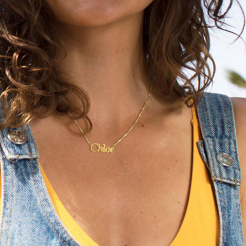 Small Personalized 18k Gold-Plated Sterling Silver Name Necklace-2 product photo