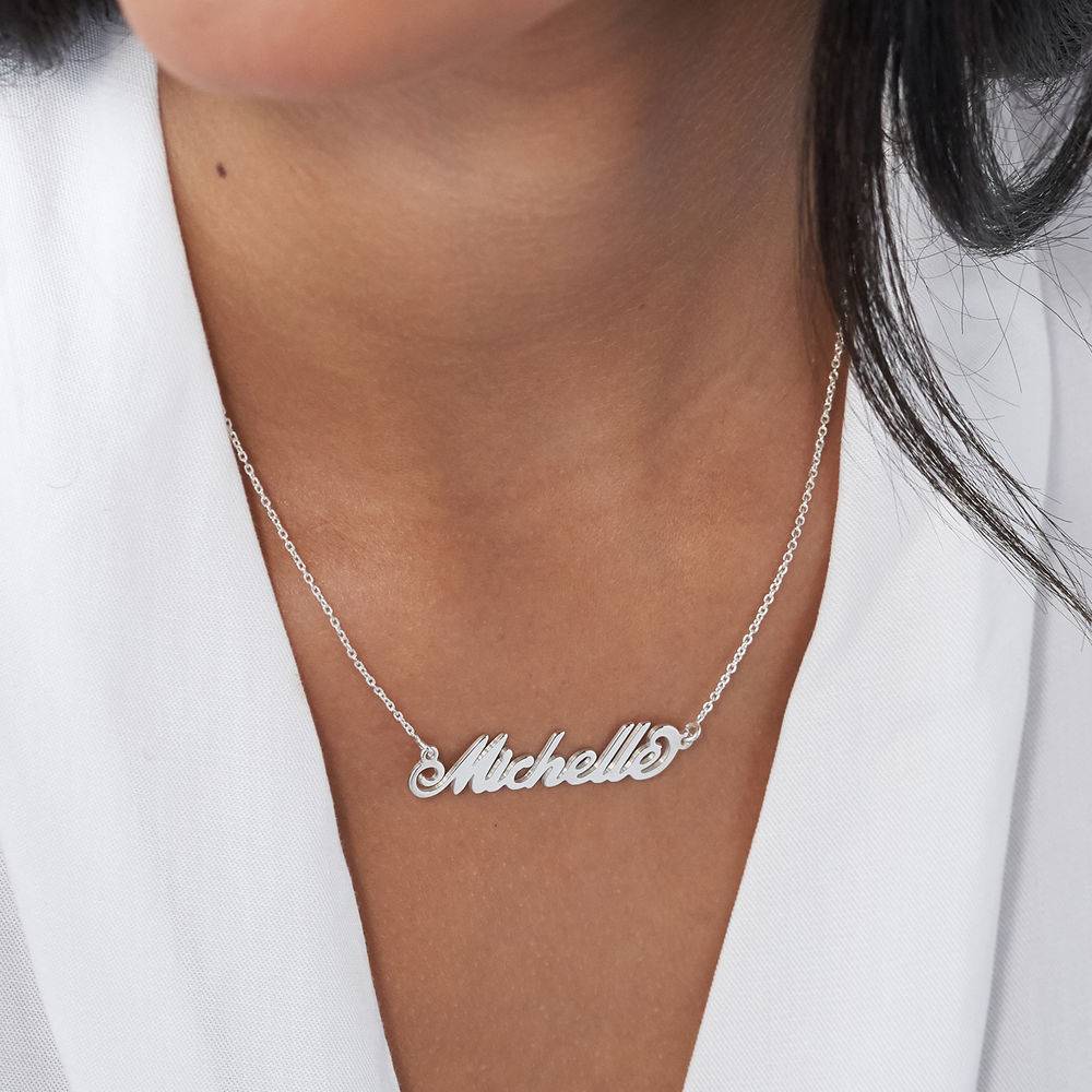 Small Carrie Name Necklace in Premium Silver-3 product photo