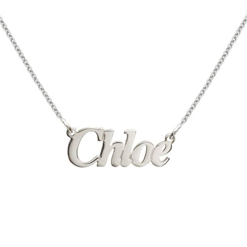 Small Angel Style Personalized Silver Name Necklace product photo