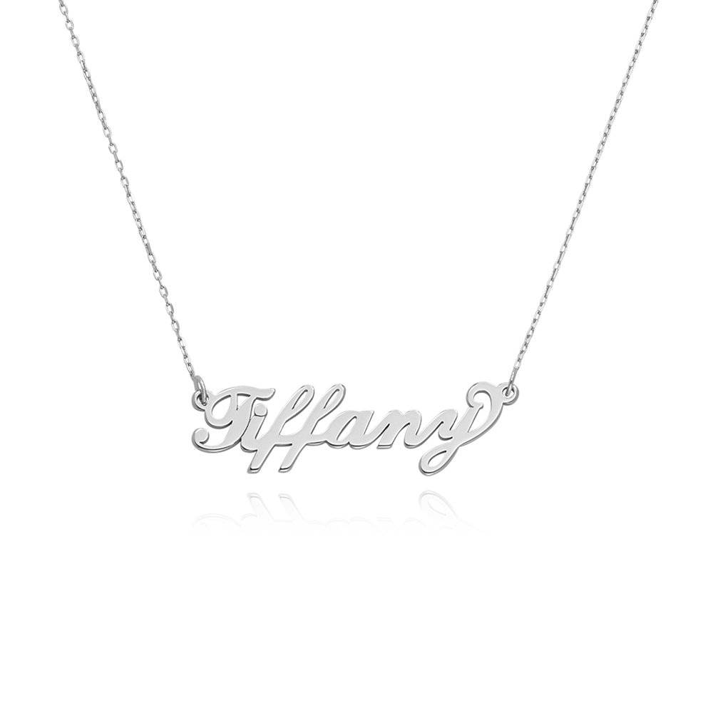Small Carrie Style Name Necklace in 10k White Gold-1 product photo