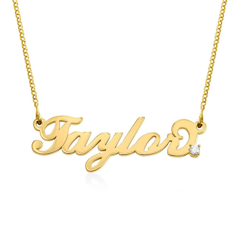 Small Carrie Name Necklace in 18k Gold Vermeil with Diamond-1 product photo