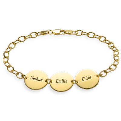 Special Gift for Mom - Disc Name Bracelet with 18K Gold Plating-1 product photo