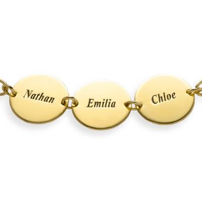 Special Gift for Mom - Disc Name Bracelet with 18K Gold Plating product photo
