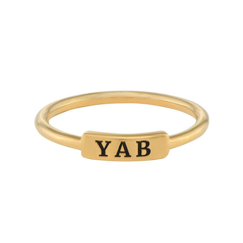 Stackable Nameplate Ring in Gold Plating-2 product photo