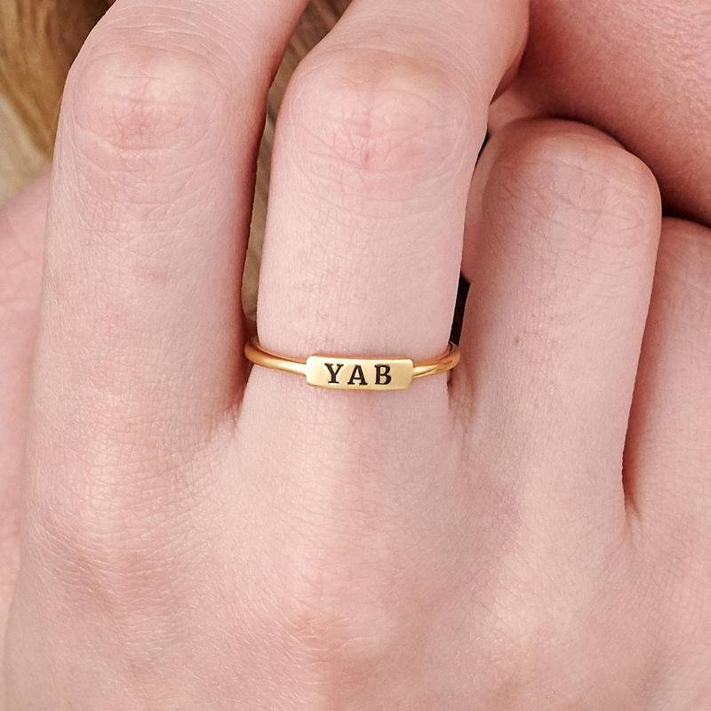 Stackable Nameplate Ring in Gold Plating-5 product photo