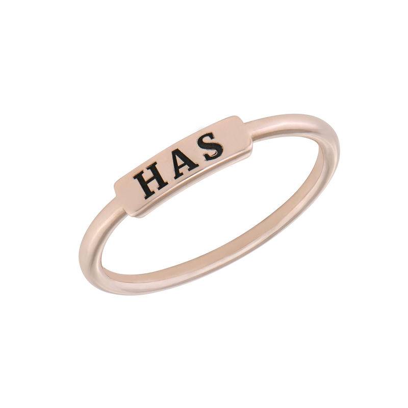 Stackable Nameplate Ring in Rose Gold Plating-1 product photo