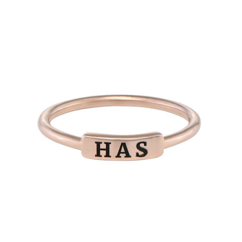 Stackable Nameplate Ring in Rose Gold Plating-2 product photo