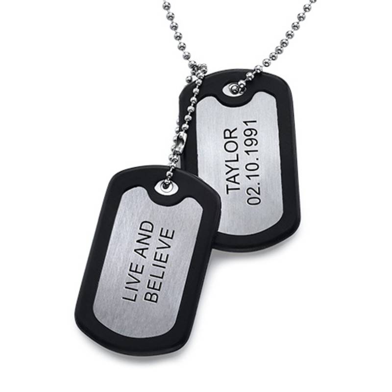 Stainless Steel Personalized Dog Tag with Two Tags-1 product photo