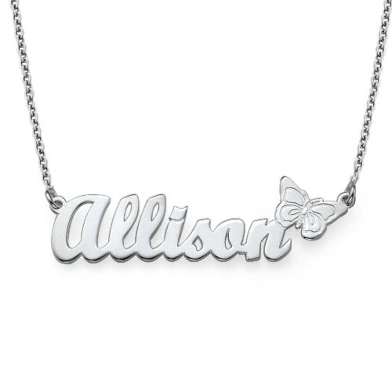 Sterling Silver  Butterfly Name Necklace-1 product photo