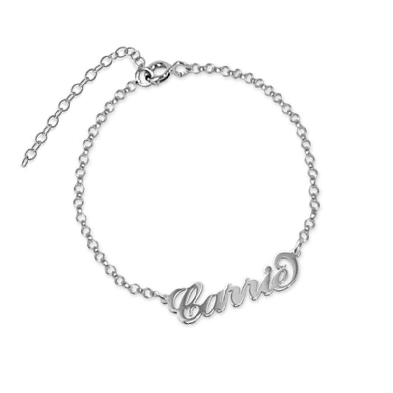 Sterling Silver Carrie-Style Name Bracelet / Anklet-1 product photo
