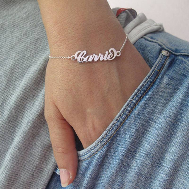 Sterling Silver Carrie-Style Name Bracelet / Anklet-3 product photo