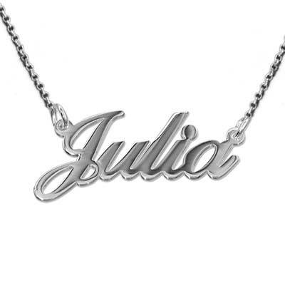 Sterling Silver Double Thickness Name Necklace With Rollo Chain-2 product photo