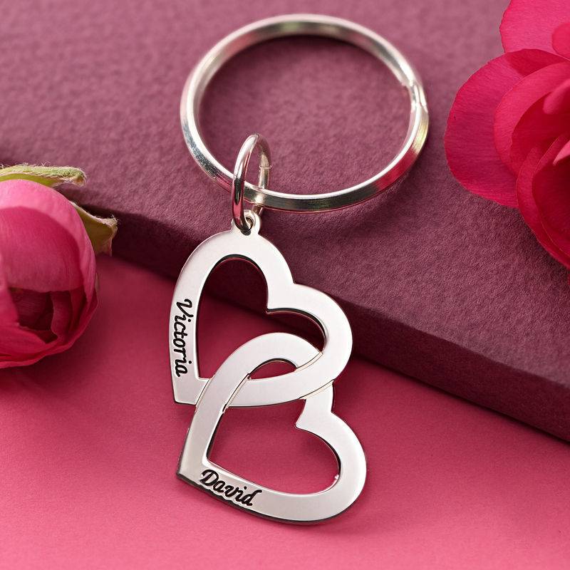 Sterling Silver Heart in Heart Keychain-3 product photo