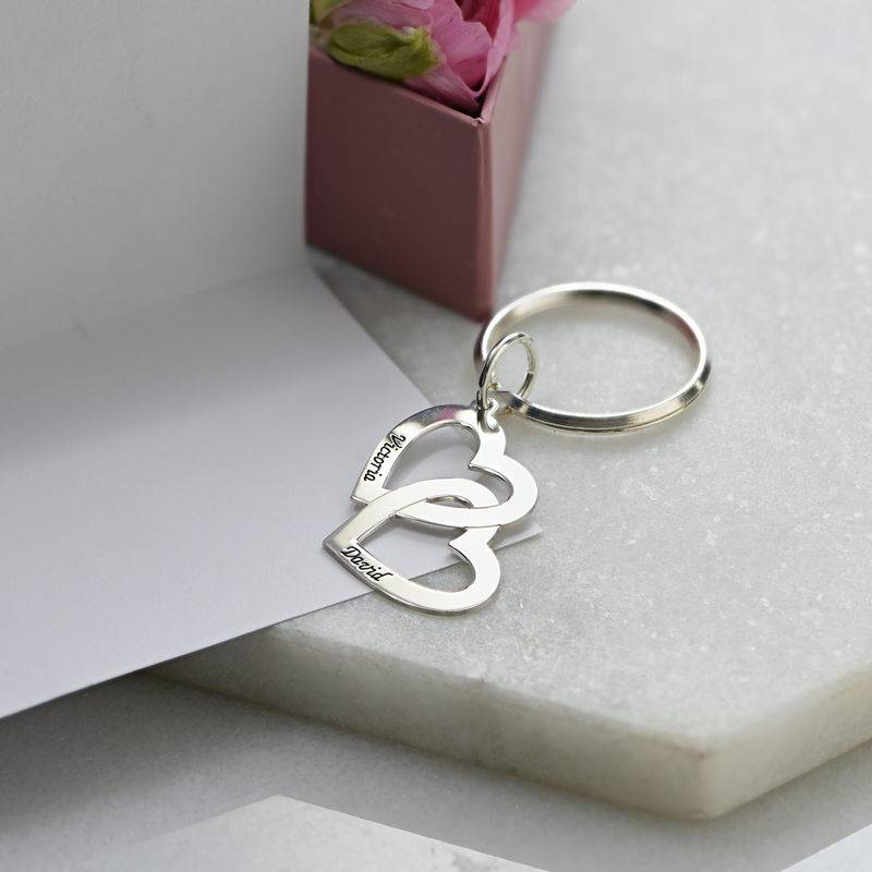 Sterling Silver Heart in Heart Keychain-4 product photo