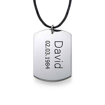 Sterling Silver Mens Dog Tag Necklace-2 product photo