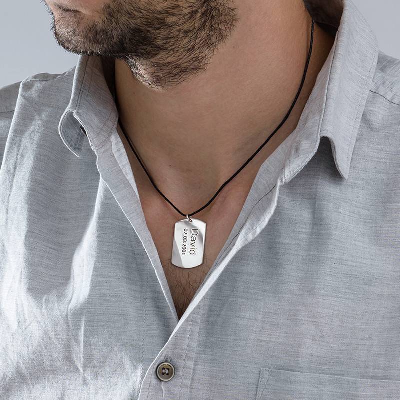 Sterling Silver Mens Dog Tag Necklace-2 product photo