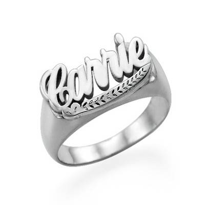 Silver Carrie Name Ring product photo