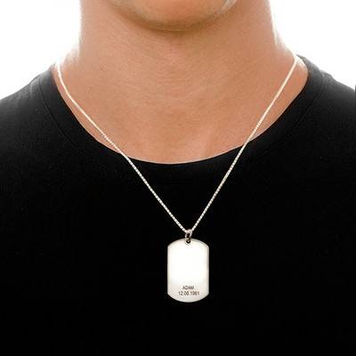 Mens sterling silver dog best sale tag necklace