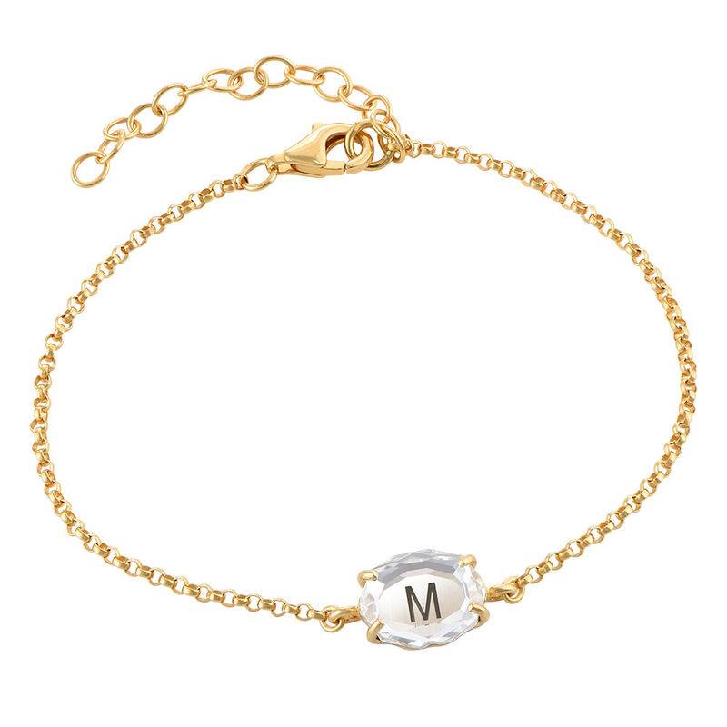 Stone Engraved Bracelet in Gold Plating product photo