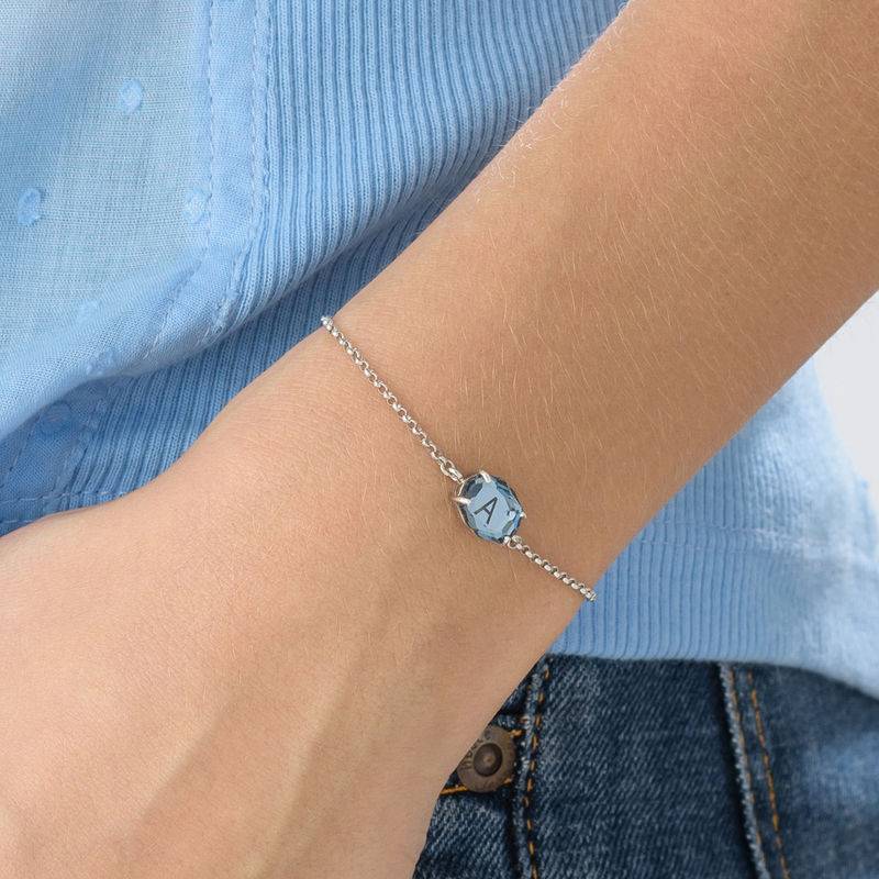 Stone Engraved Bracelet in Silver product photo