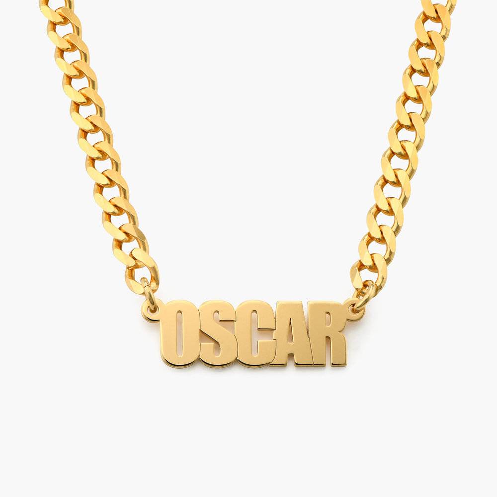 Thick Chain Name Necklace in Gold Vermeil-1 product photo