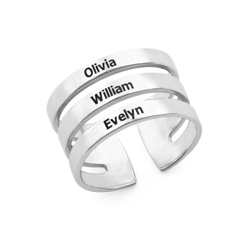 Three Name Ring in Sterling Silver-3 product photo