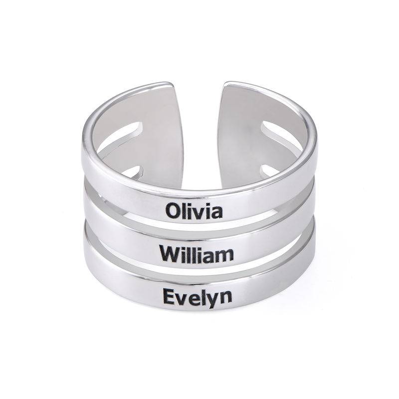 Three Name Ring in Sterling Silver-2 product photo