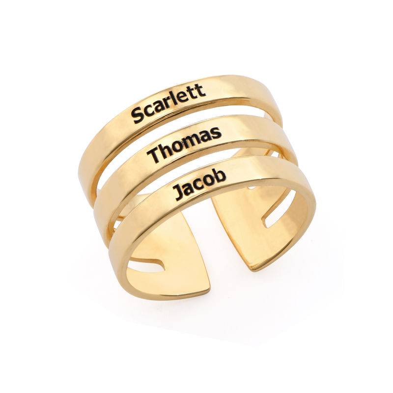 Three Name Ring with Gold Plating-1 product photo