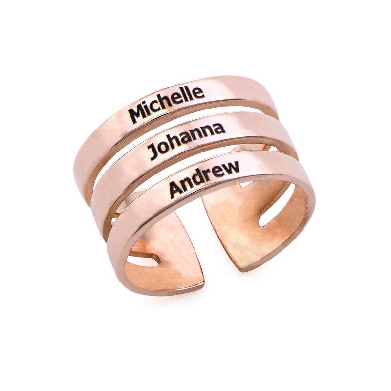 Three Names Ring in Rose Gold Plating-1 product photo