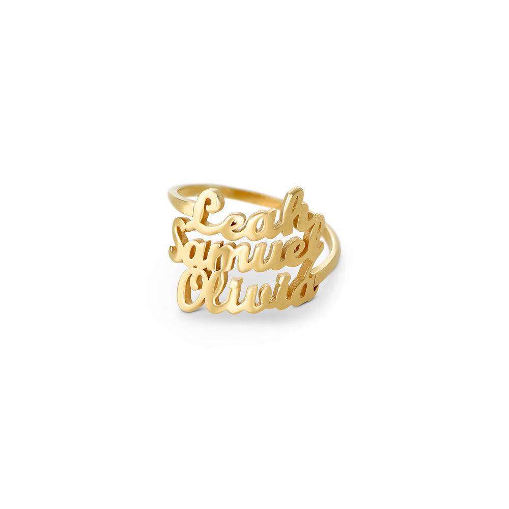 Script Triple Name Ring in Gold Vermeil-5 product photo