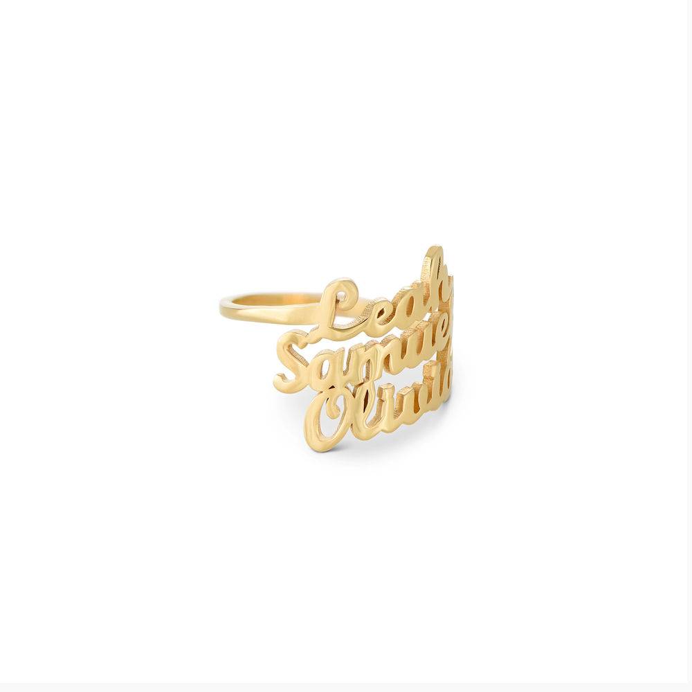 Script Triple Name Ring in Gold Vermeil-3 product photo