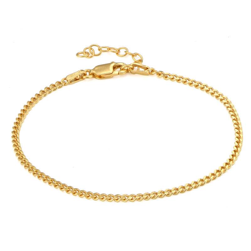 Tiny Cuban Chain Bracelet in 18K Gold Vermeil-3 product photo