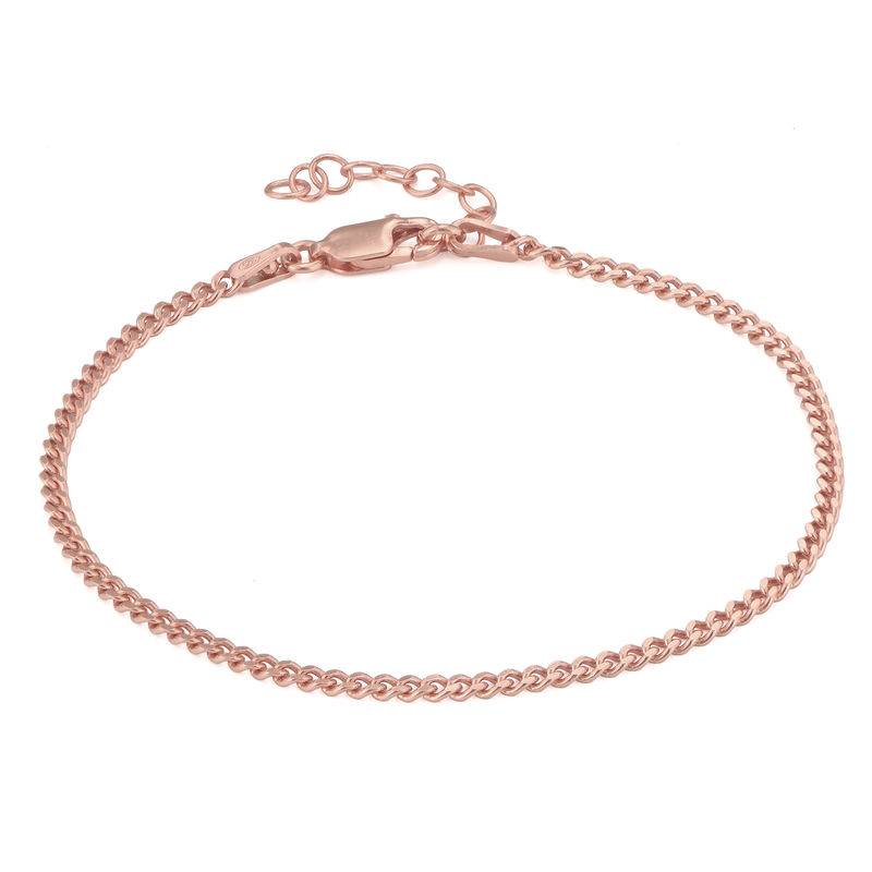 Tiny Cuban Chain Bracelet in 18K Rose Gold Plating-2 product photo