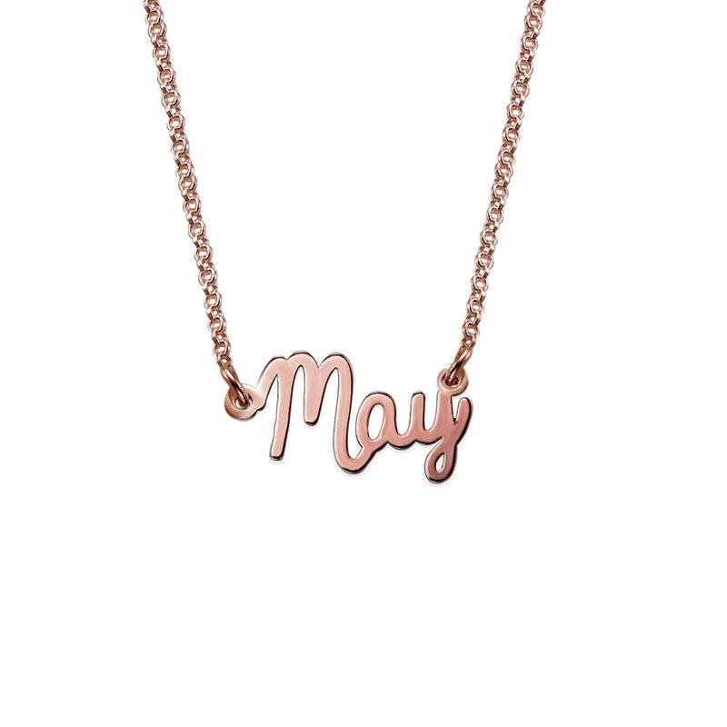 Tiny Cursive Name Necklace in Rose Gold Plating-1 product photo
