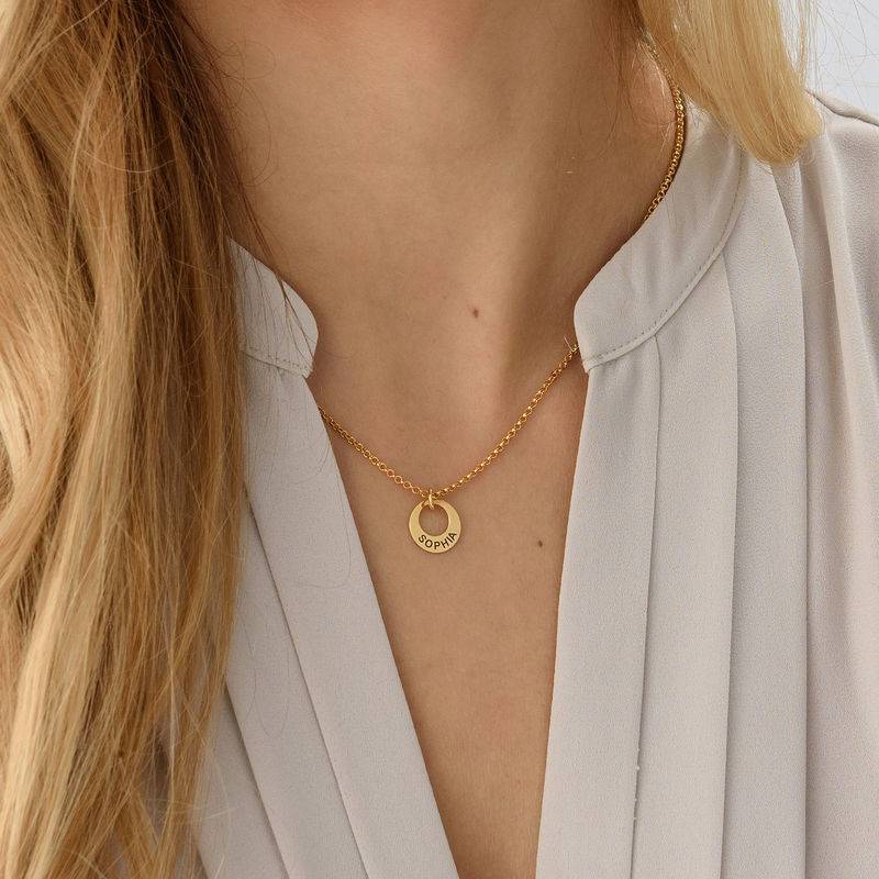 Tiny Gold Plated Mini Disc Necklace-3 product photo