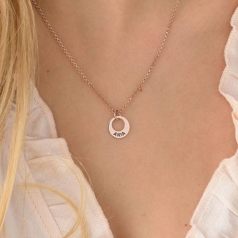 Tiny Rose Gold Plated Mini Disc Necklace-3 product photo