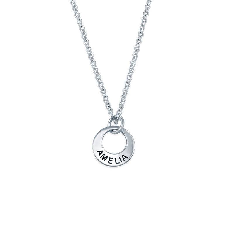 Tiny Silver Mini Disc Necklace product photo