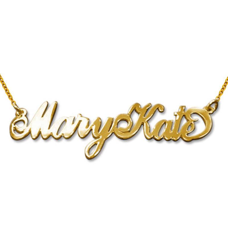 Two Capital Letters 18k Gold-Plated Sterling Silver Carrie-Style Name Necklace-1 product photo