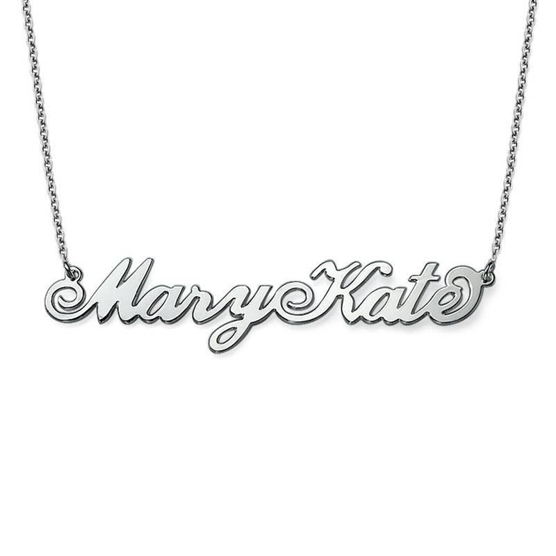 Two Capital Letters Sterling Silver Carrie-Style Name Necklace-1 product photo