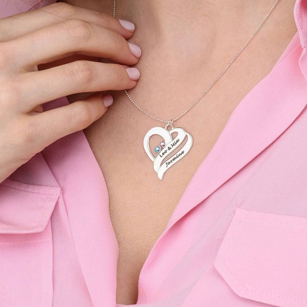 Two Hearts Forever One Necklace - 10k White Gold-3 product photo