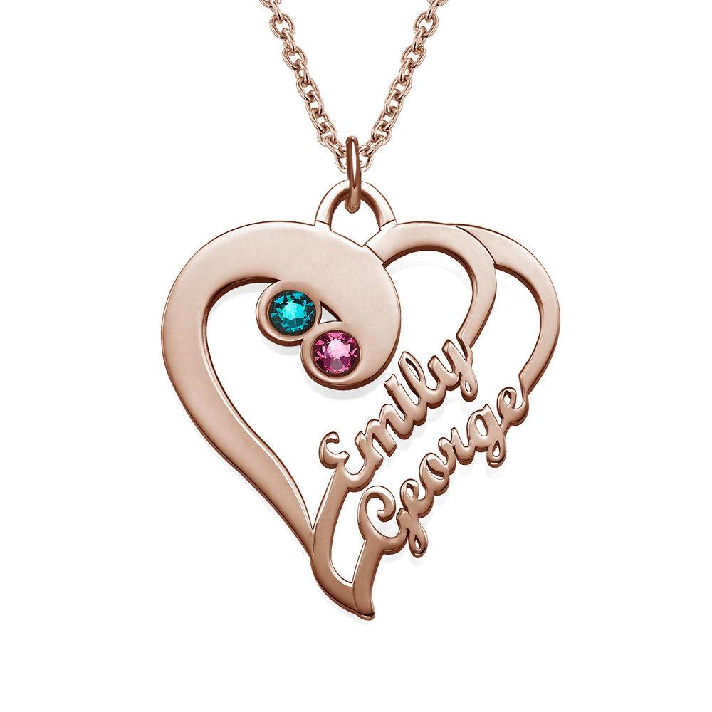 Two Hearts Forever One Necklace - Rose Gold Plated-4 product photo