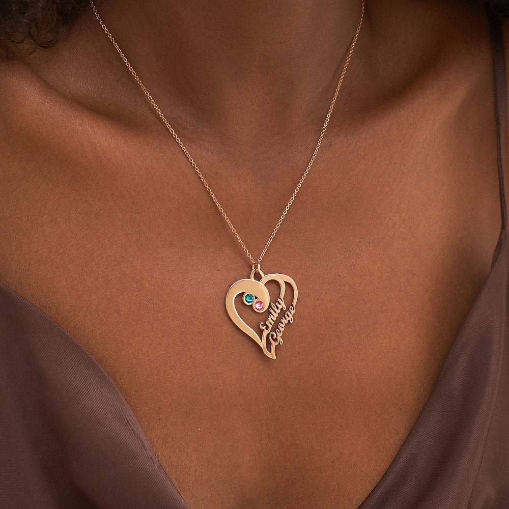 Two Hearts Forever One Necklace - Rose Gold Plated-4 product photo