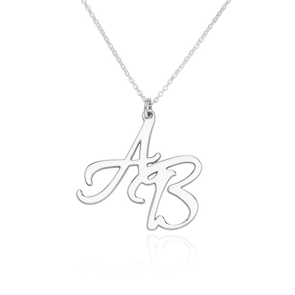 Silver Two Initial Necklace-1 product photo