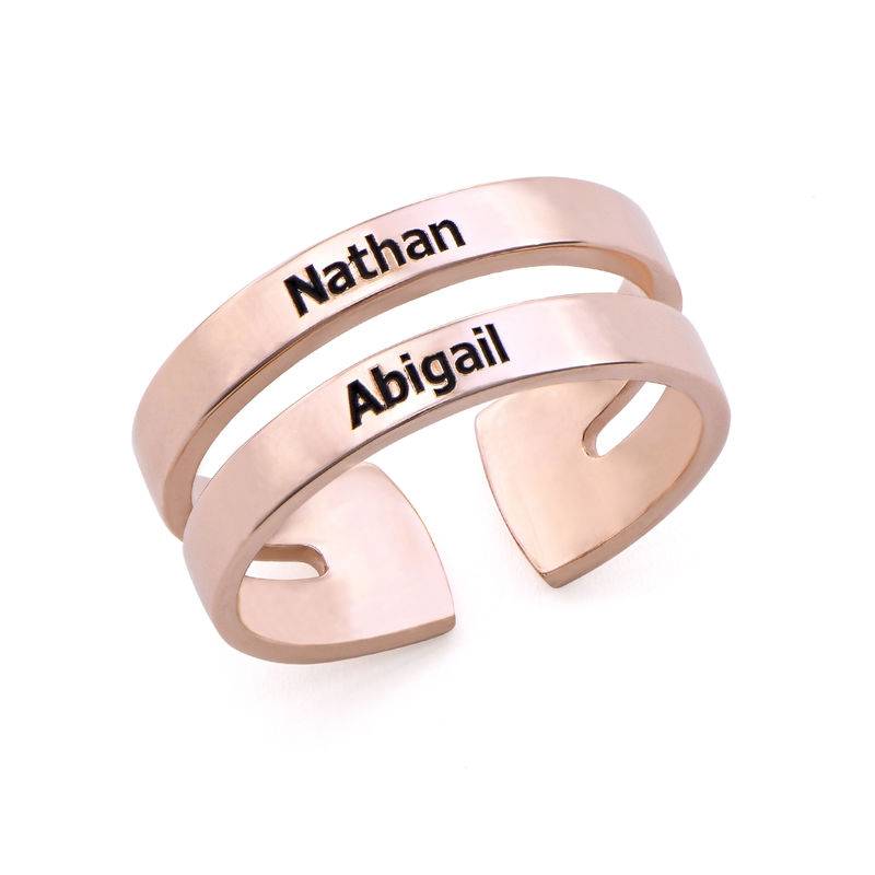Two names ring in Rose Gold Plating-2 product photo