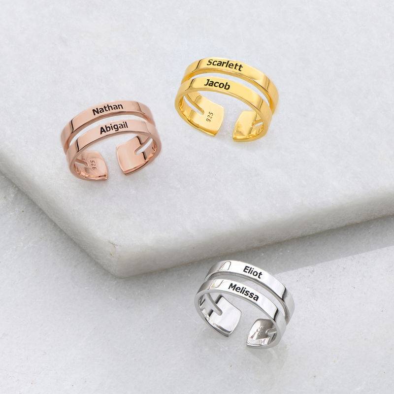 Two names ring in Rose Gold Plating-4 product photo