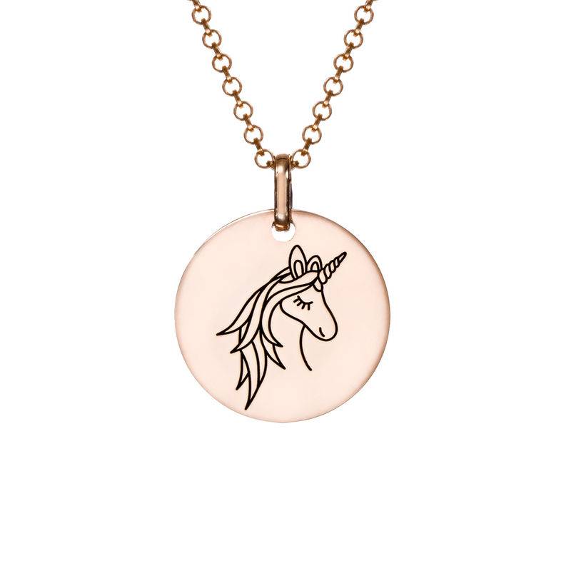 Unicorn Pendant Necklace in Rose Gold Plating-1 product photo