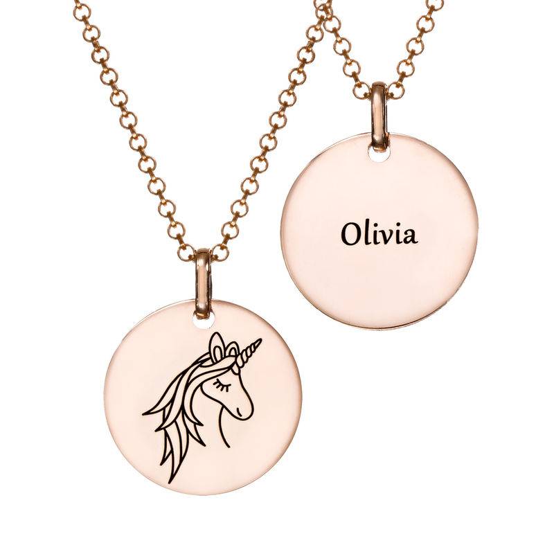 Unicorn Pendant Necklace in Rose Gold Plating-3 product photo
