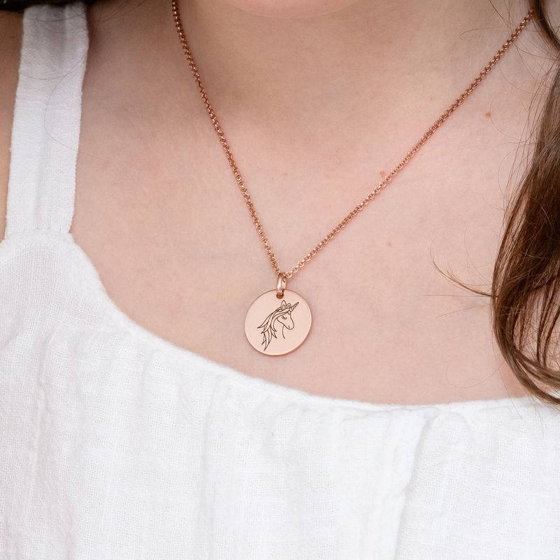 Unicorn Pendant Necklace in Rose Gold Plating-1 product photo