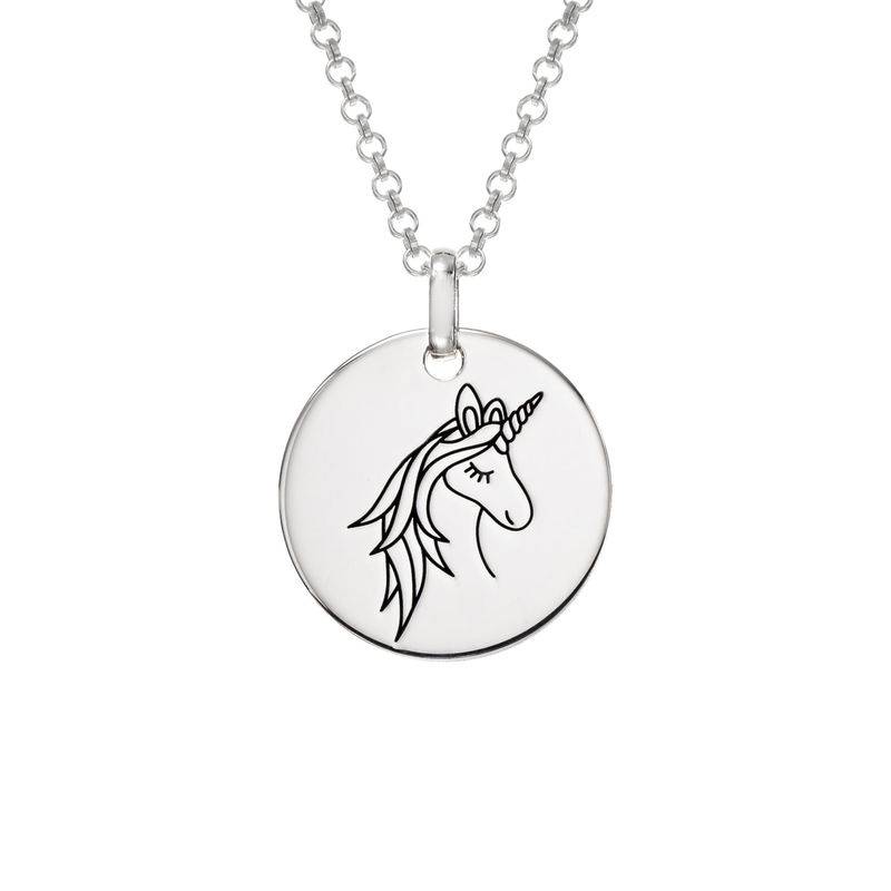 Unicorn Pendant Necklace in Sterling Silver-1 product photo