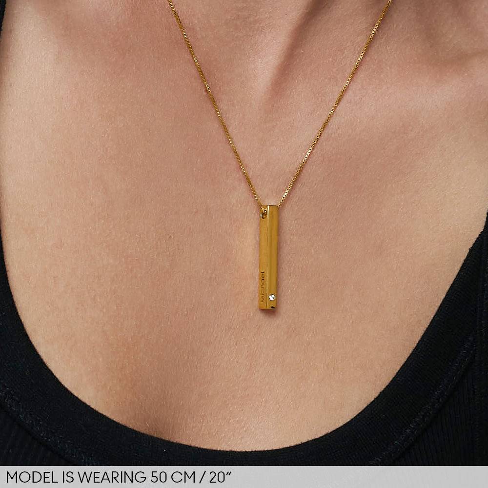 Totem 3D Bar Necklace in 18k Gold Vermeil with Diamond-5 product photo